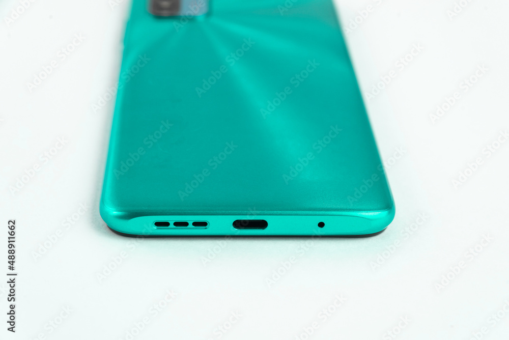 New cell phone over white background New cell phone over white background