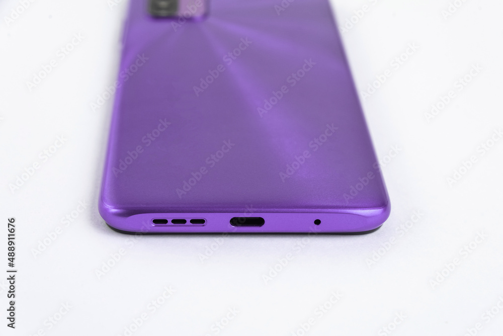 New cell phone over white background New cell phone over white background