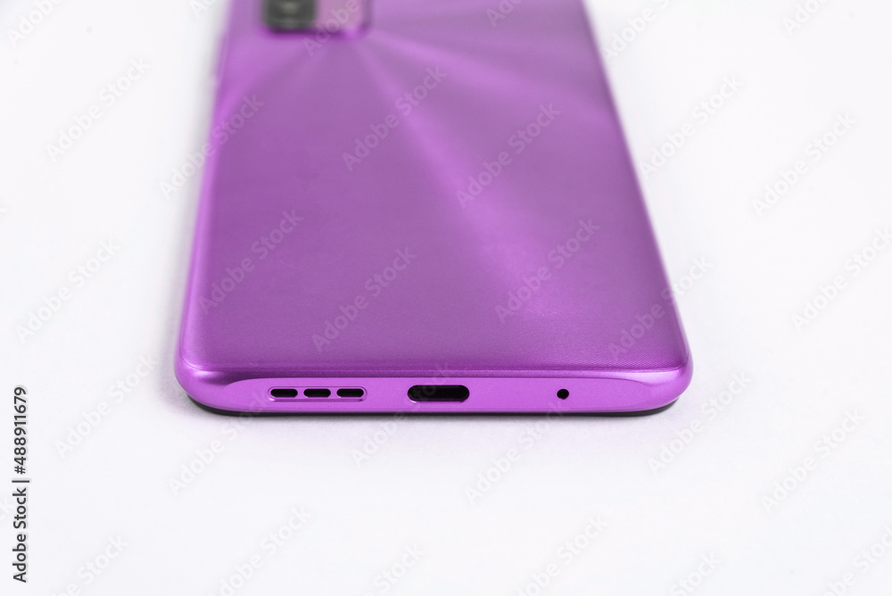 New cell phone over white background New cell phone over white background