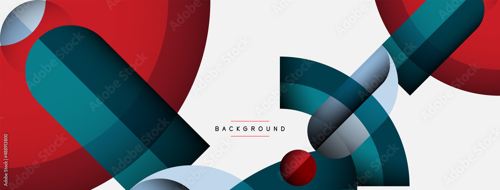 Geometric abstract background. Round shapes, circles, lines composition for wallpaper banner background or landing page Geometric abstract background. Round shapes, circles, lines composition for wallpaper banner background or landing page