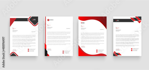 corporate modern letterhead design template with yellow, blue, and red color. creative modern letter head design template for your project. letterhead, letter head, Business letterhead design.