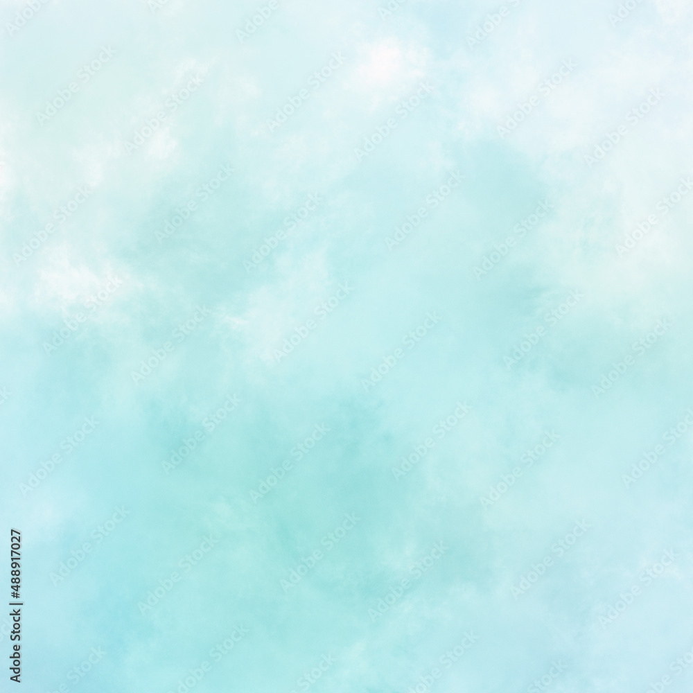 dreamy pastel blue teal clouds sky background