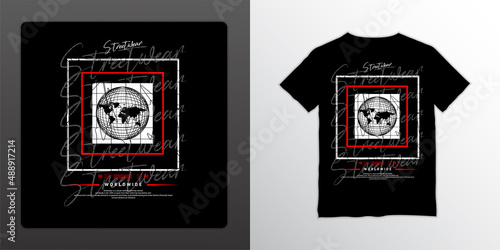 Streetwear t-shirt design, suitable for screen printing, jackets and others
