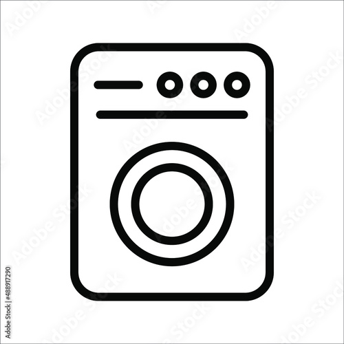 washing machine icon vector. electrical equipment line style icon, on white background, eps 10.