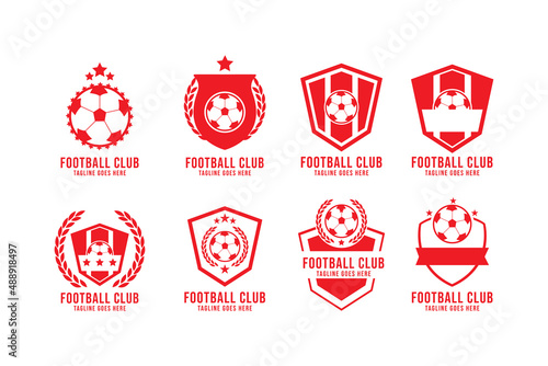 soccer Logo or football club sign Badge. Football logo with shield background vector design