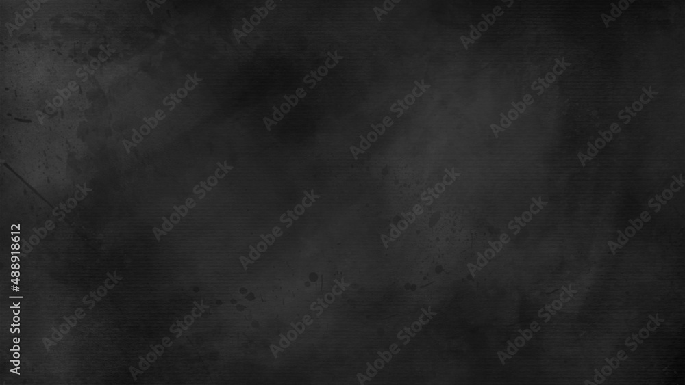 Blackboard texture background. Dark wall backdrop wallpaper, dark tone. panoramic wallpaper for black Friday white chalk text draws graphic. Blank wide screen real chalkboard.