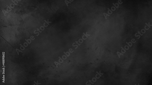 Blackboard texture background. Dark wall backdrop wallpaper, dark tone. panoramic wallpaper for black Friday white chalk text draws graphic. Blank wide screen real chalkboard. © Creative Design