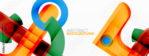 Color geometric stripes, lines abstract background. Minimal geometric template for wallpaper, banner, presentation
