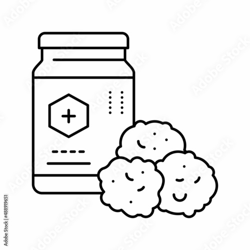 propolis container beekeeping line icon vector illustration