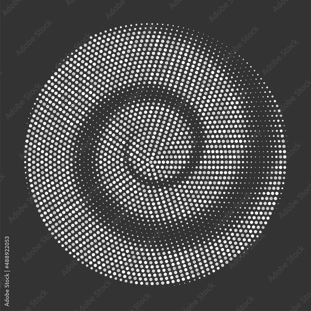 Abstract shape, consisting of dots.