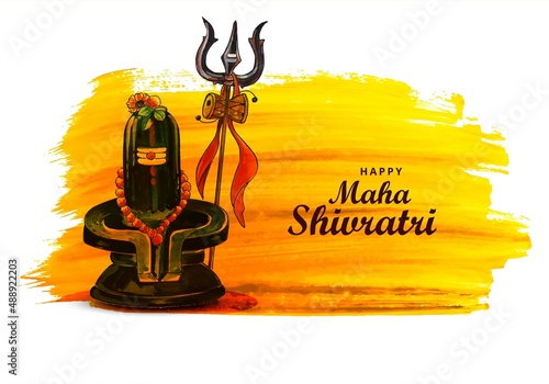 Maha shivratri festival with shiv ling holiday card background photo