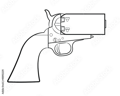 Illustration of the black powder revolver Colt Paperbox