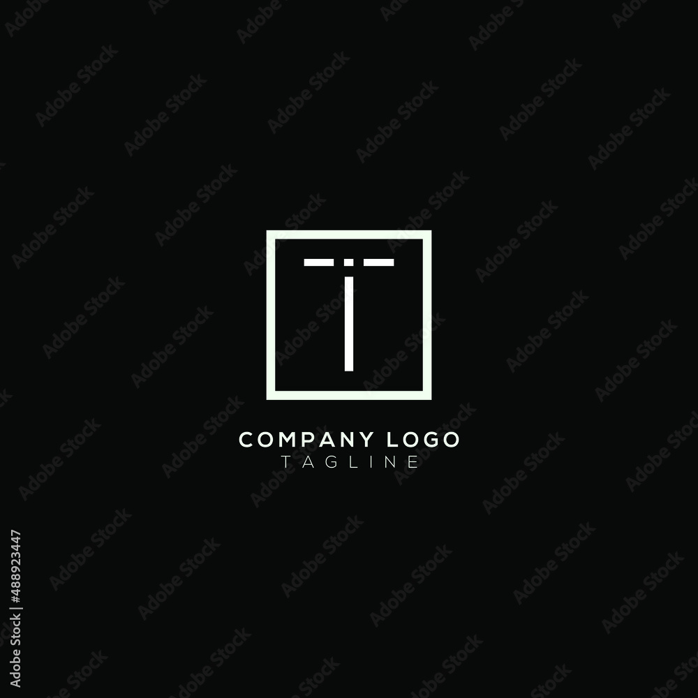 Alphabet T initial letter minimal icon logo