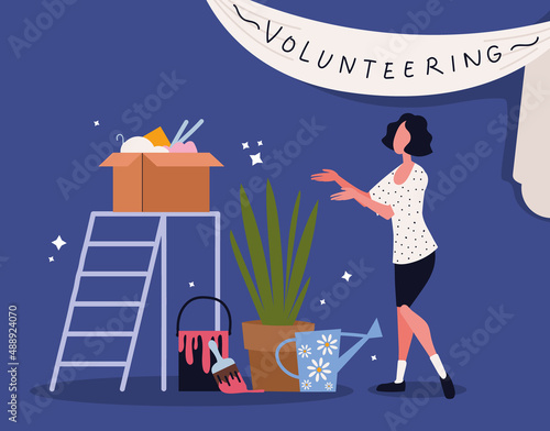 volunteer woman working