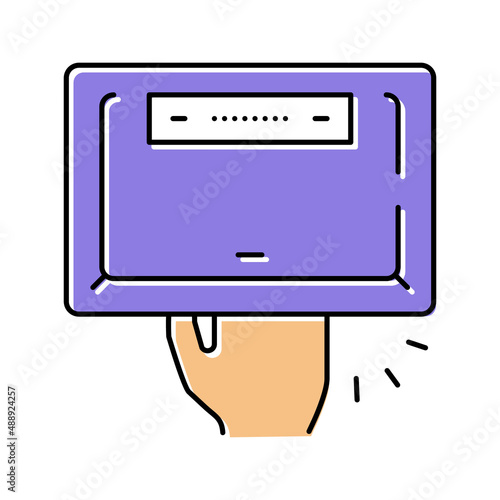 manicur ultra violet lamp device color icon vector illustration photo