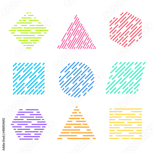 Memphis Elements. simple geometric line object structure shape