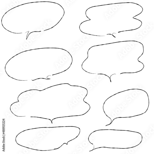 A set of black balloons that look like handwritten with a simple pen