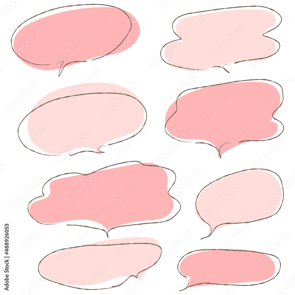 A set of  color balloons that look like handwritten with a simple pen