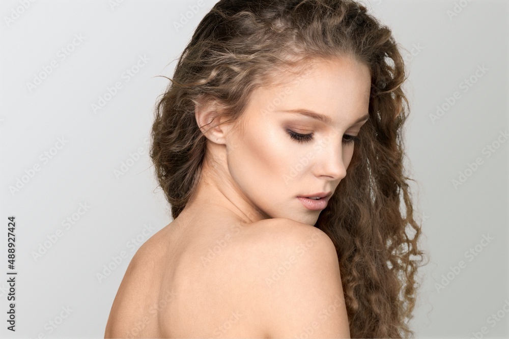 Beautiful young woman with clean fresh skin, Face care, Facial treatment, Cosmetology Beautiful young woman with clean fresh skin, Face care, Facial treatment, Cosmetology