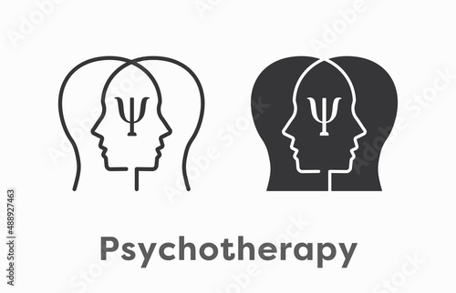 Psychotherapy icon on white background. Vector illustration.