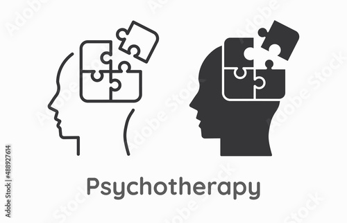 Psychotherapy icon on white background. Vector illustration.