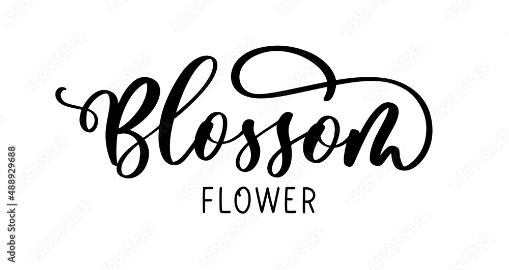 Blossom Flower lettering floral monogram or logo