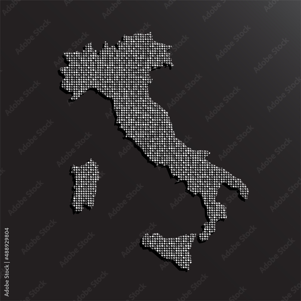 Obraz premium Vector map Italy from silver sequins or glitters
