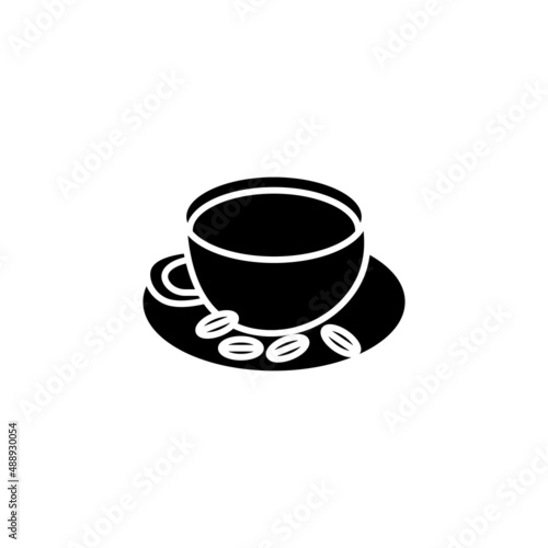 Coffee Cup And Beans icon in vector. Logotype