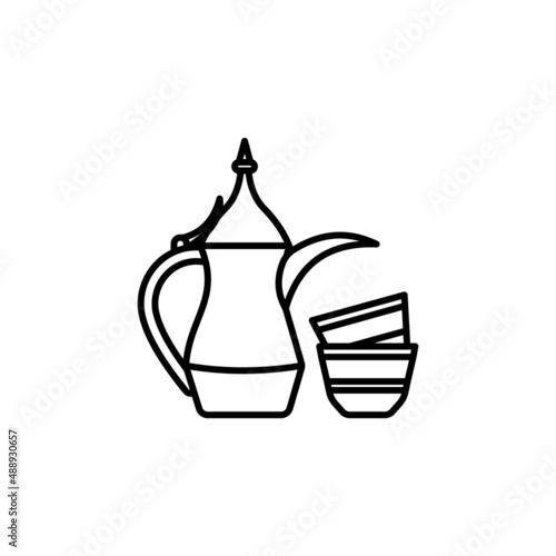 Coffee Set icon in vector. Logotype