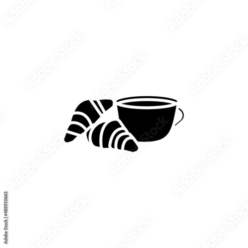 Coffee And Croissants icon in vector. Logotype