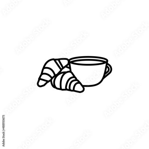 Coffee And Croissants icon in vector. Logotype