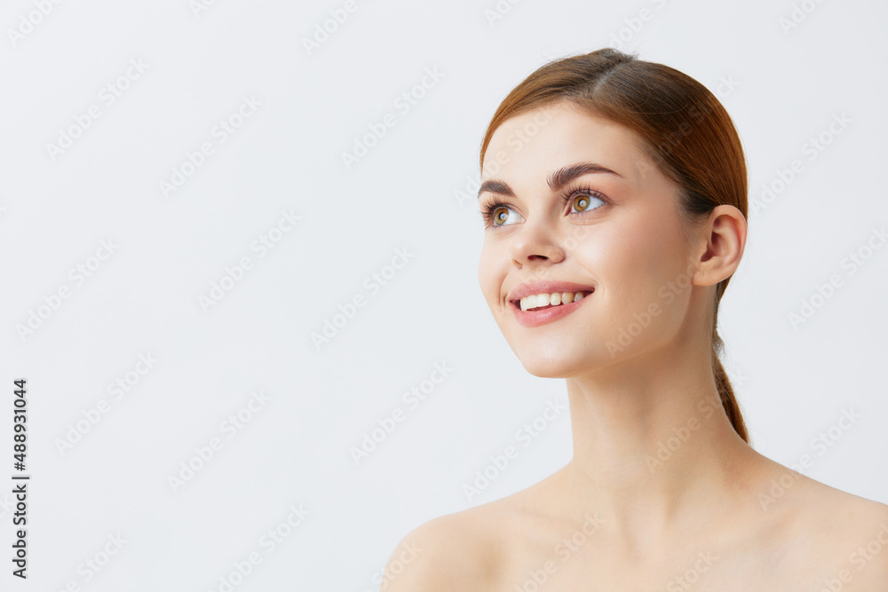 woman posing clean skin care attractive look close-up Lifestyle woman posing clean skin care attractive look close-up Lifestyle