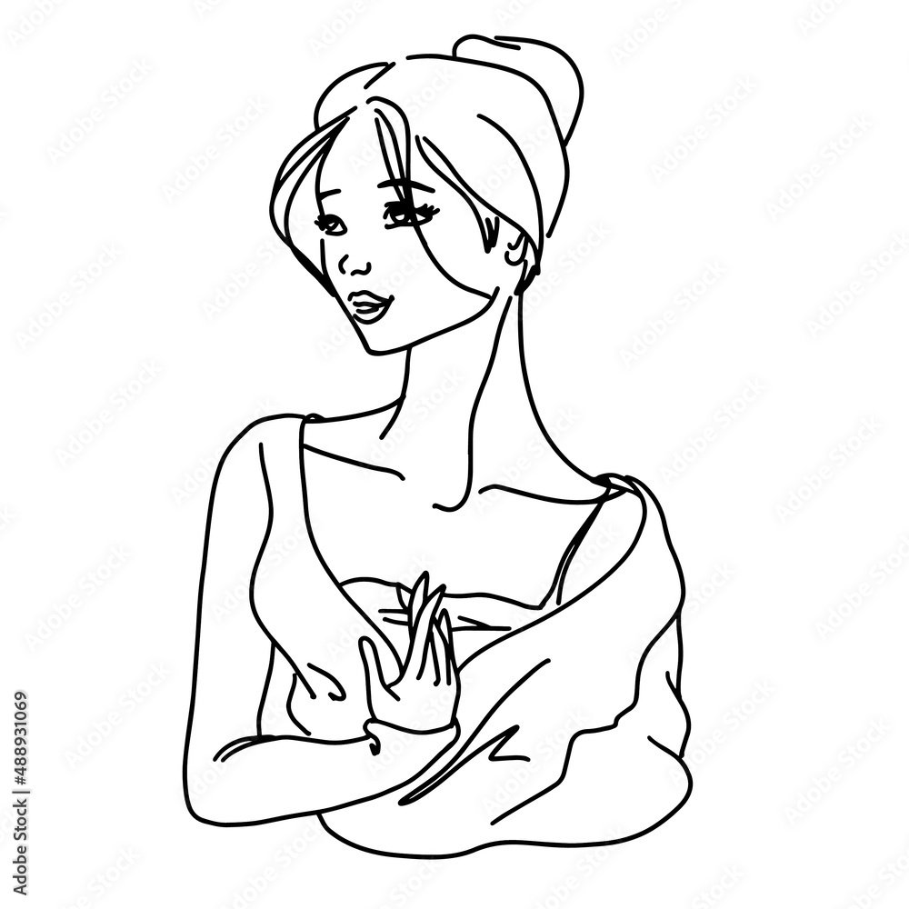 lineart girl ballerina drawing to the waist dreamy look anime cartoon lineart girl ballerina drawing to the waist dreamy look anime cartoon