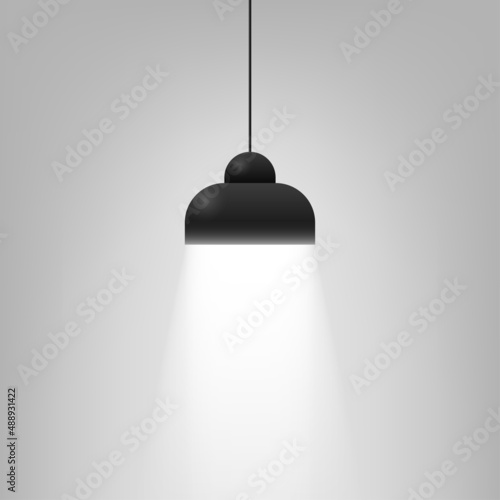 Realistic 3D of black ceiling lighting lamps. Vector illustration.