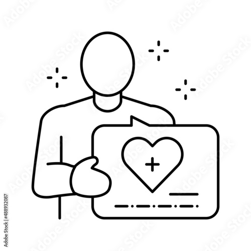volunteer homecare service line icon vector illustration