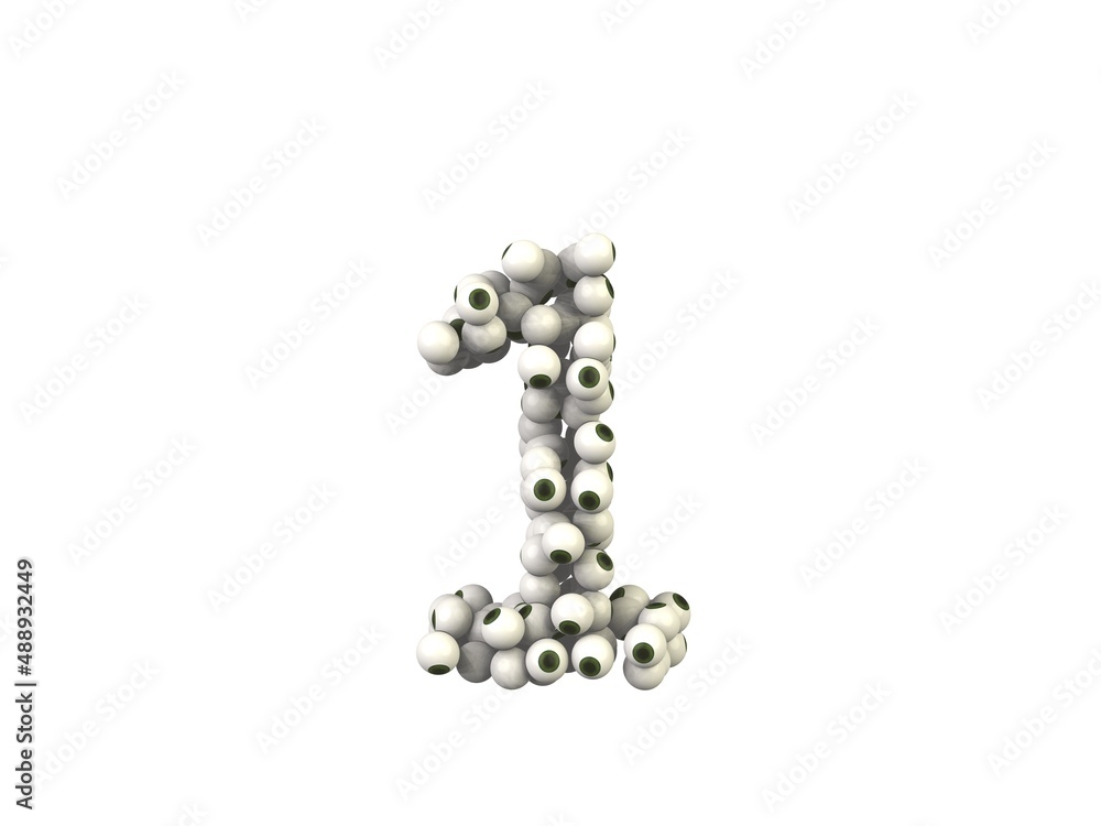 Eye Ball Themed Font Number 1 Eye Ball Themed Font Number 1