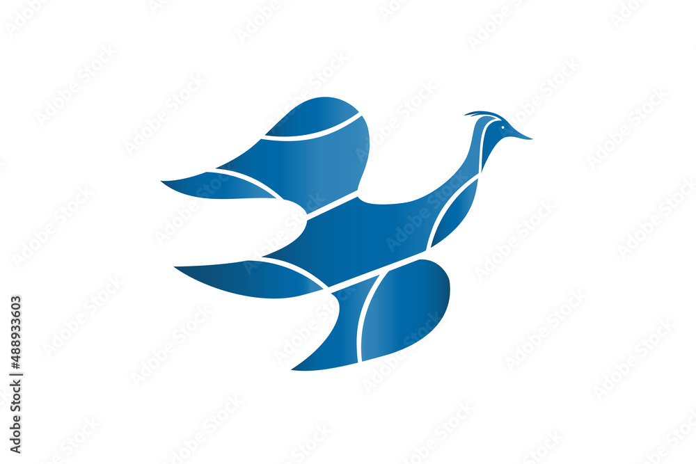 Great Blue Heron Flying. Ardea Herodias icon logo vector image design on white background Great Blue Heron Flying. Ardea Herodias icon logo vector image design on white background