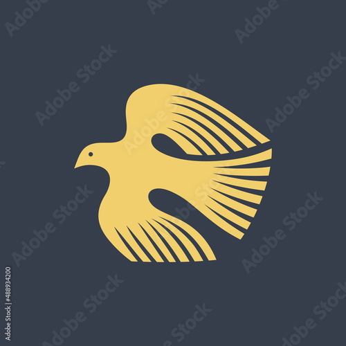 The dove is a symbol of peace, meekness and the Spirit of God. Bird logo.