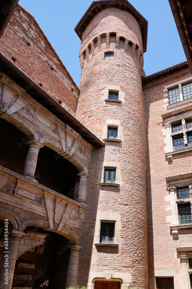 Albi red city tower in Tarn department france