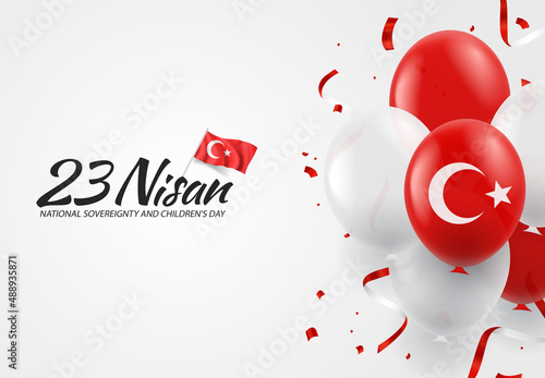 Vector Illustration of 23 April, National sovereignty and children's day
