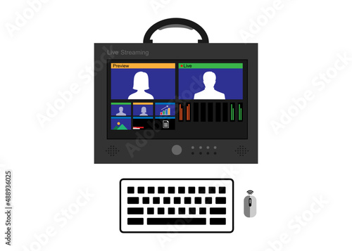 Live Streaming portable all-in-one video production switcher. Video Switcher fot outdoor broadcasting and Live Streaming.