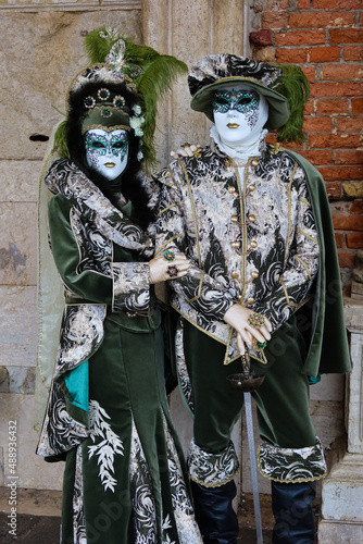 Mystic couple during the Venetian carnival 