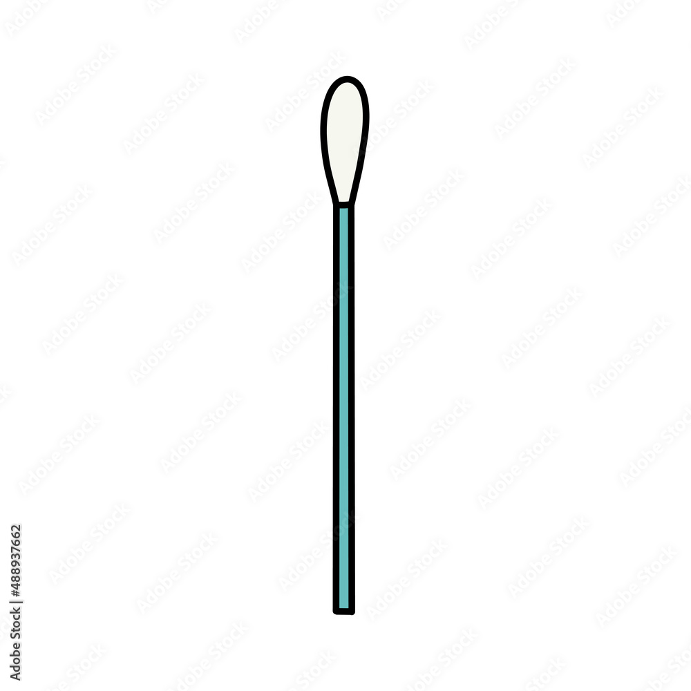 Cotton swab for medical tests vector isolated illustration Cotton swab for medical tests vector isolated illustration