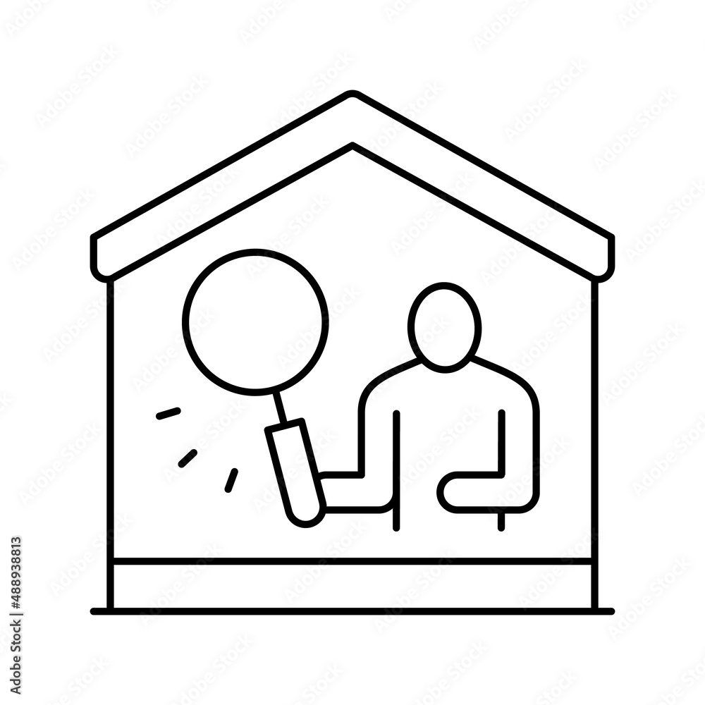 property inspection line icon vector illustration property inspection line icon vector illustration
