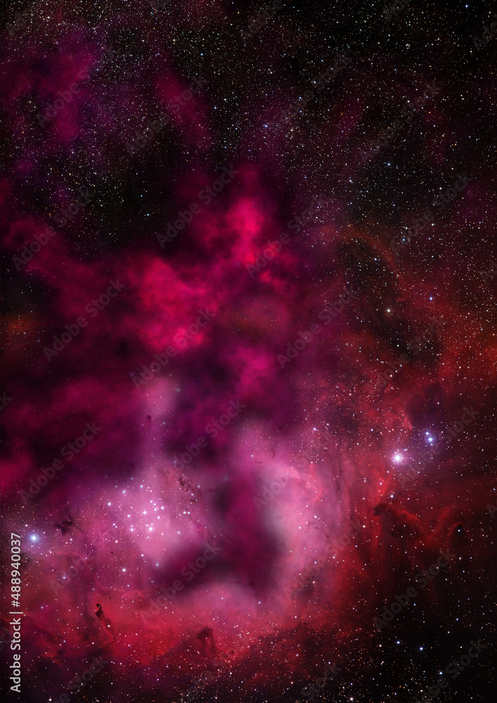 Obraz premium Far being shone nebula and star field against space.