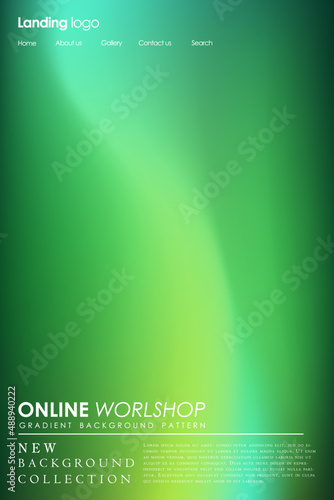 Page design inspiration with abstract background. Shades of green gradient background pattern