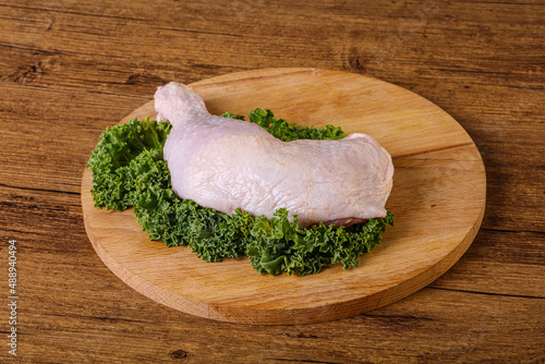 Raw chicken leg for cooking