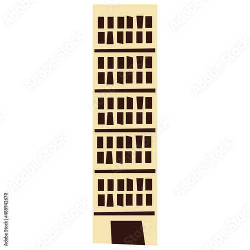 Hotel building vector illustration in flat color design