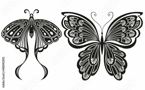 set of butterflies isolated on white background in vector format very easy to edit