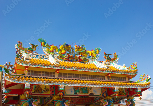 Dragon statue on the roof, Chinese temple, Thailand The dragon is an animal in Chinese literature that many consider to be one of the most important deities in Chinese religion.